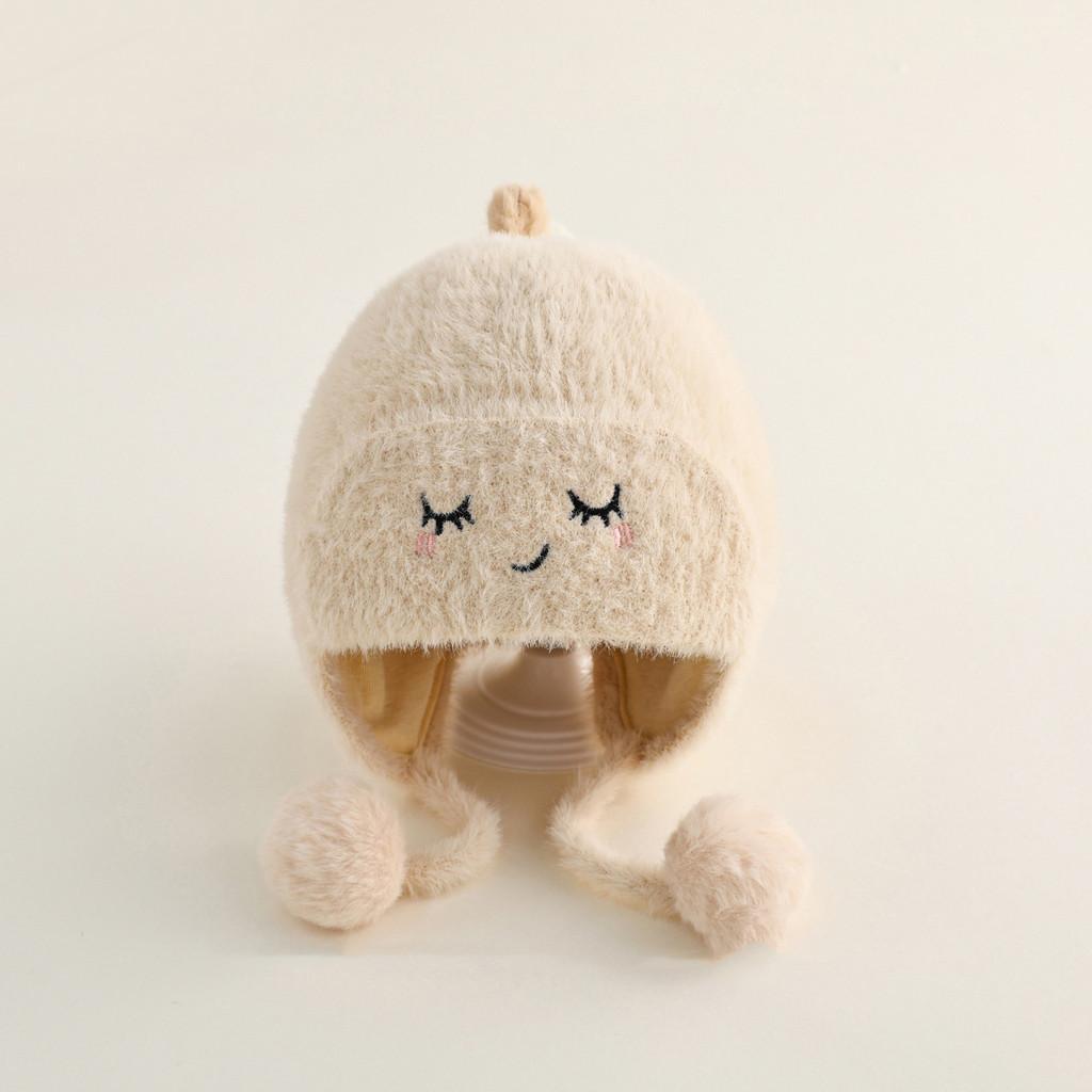 Baby Plush Hat For Girls With Cartoon Design And Warmth For Winter Comfort