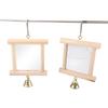 Bird Reflective Mirror Toy Small Parrot Mirror Parrot Cage Toy with Small Bells Pet Cage Interactive Mirror Supplies