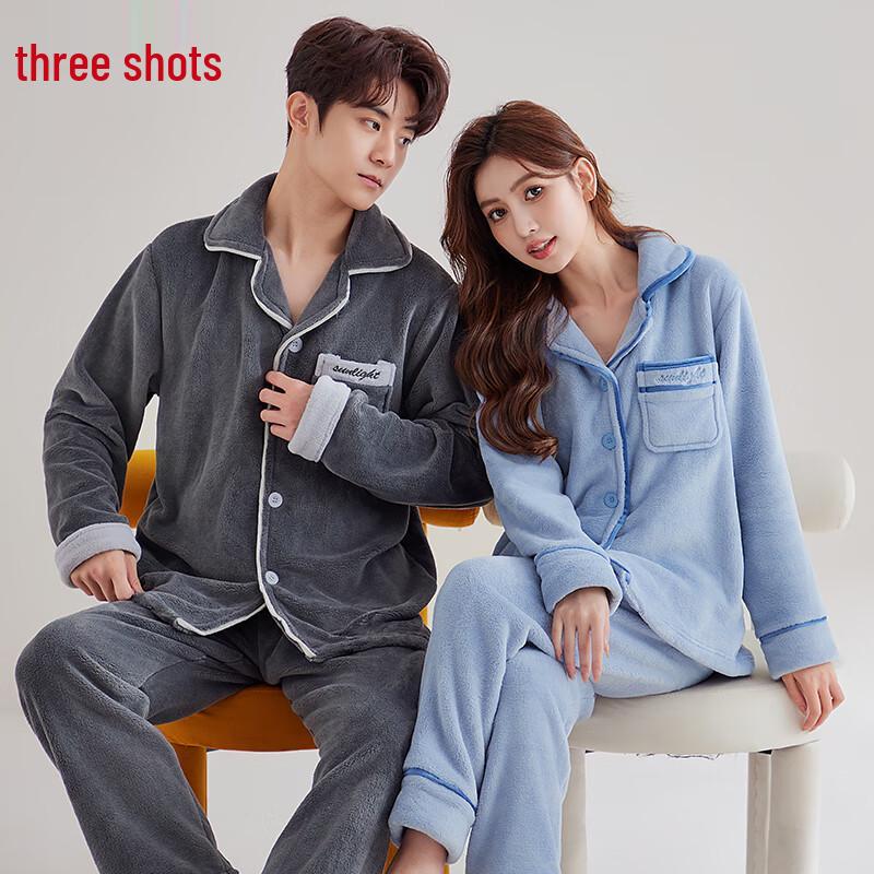 Sanqiang Women s Plush Flannel Pajama Set L