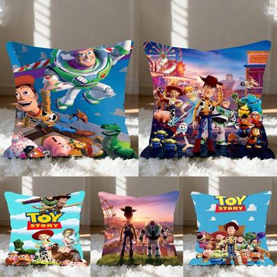 T-Toy Cartoon S-Story Pillow Case Throw Pillow Cover Nordic Vintage Style Cushion Covers Home Living Room Sofa Couch Seat Decor