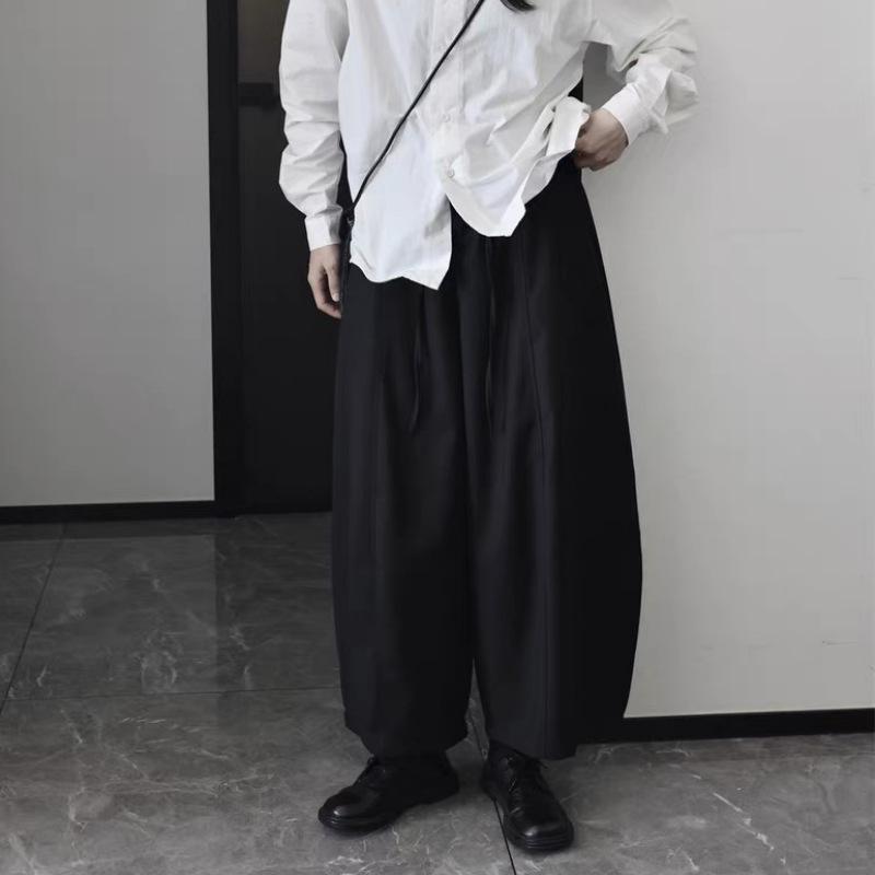 

Women s Dark Design Wide-Leg Balloon Pants: Spring 2026 Casual Draping Style Medium чёрный