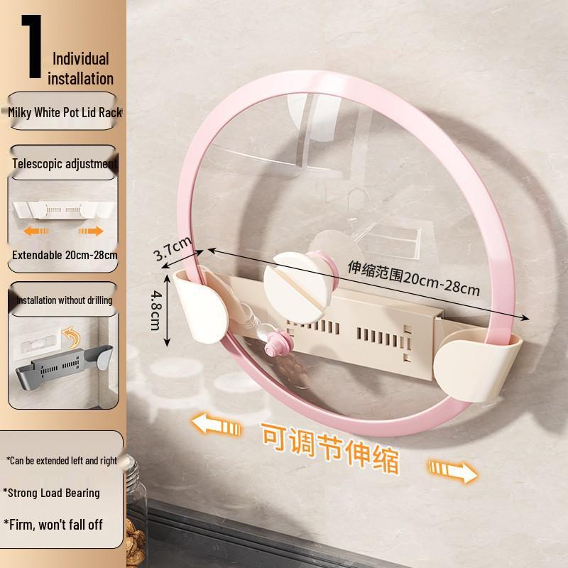 No-Drill Retractable Wall-Mounted Pot Lid & Cutting Board Rack