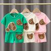 Girls' Set Summer Clothes Baby Two-piece Set Casual Cartoon Short Sleeved Children's Sportswear Trendy
