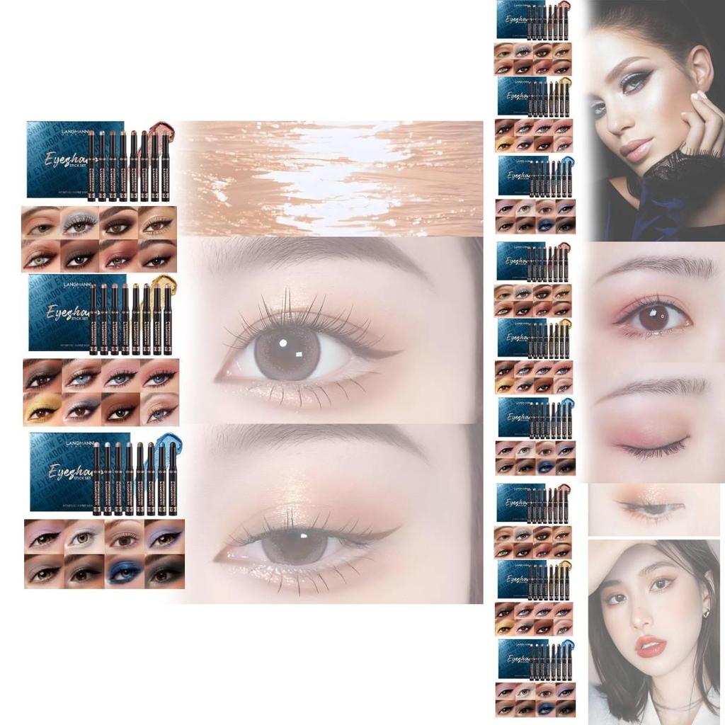 Langmanni Waterproof Long-lasting Eyeshadow Stick Set With 15 Vibrant Shades For All Skin Types