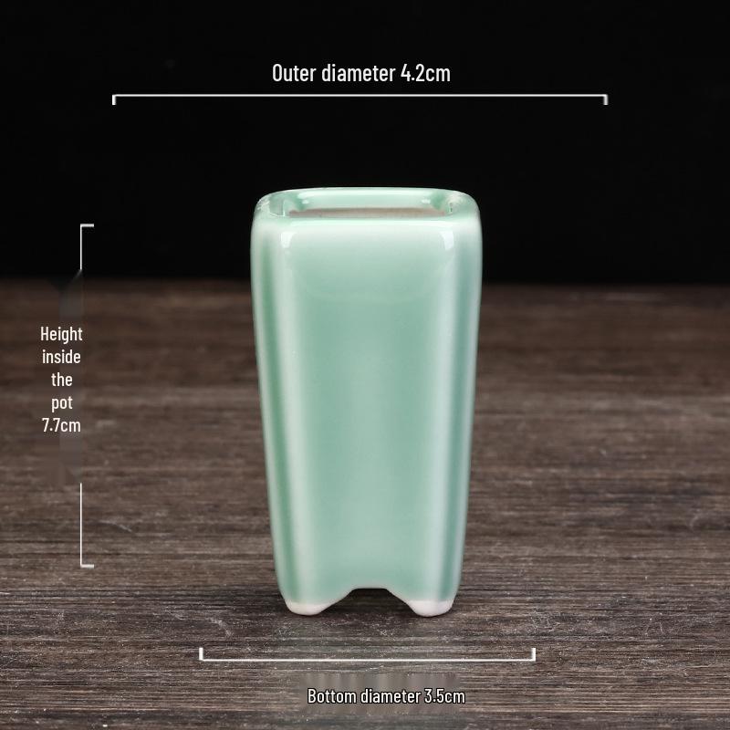 Ceramic Purple Clay Succulent Bonsai Pot - High-End Glazed Mini Flower Pot 