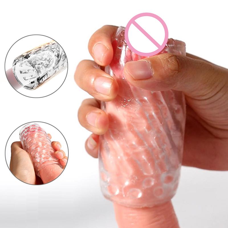 Cock Training Penis Sleeve Sex Toy for Men Male Masturbator Cup Glans Trainer Delay Exercise Sex Shop Soft TPE