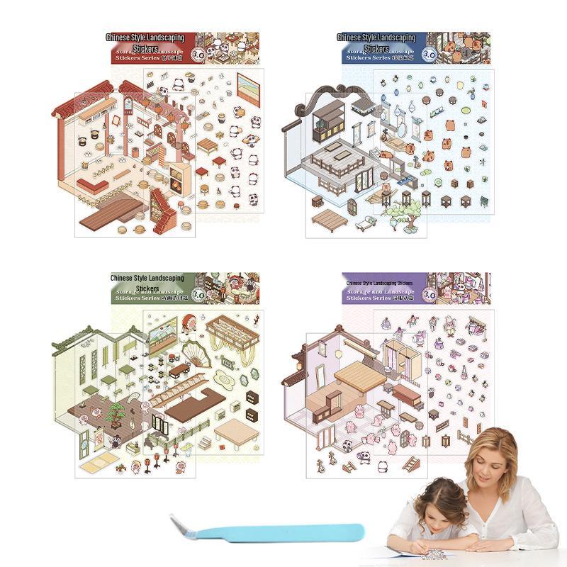 Senyou 3.0 Christmas Cottage 3D Miniature Scene Stickers - Exclusive DIY Landscape Decor