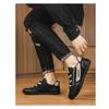 Mens Breathable Leather Upper Casual Sneakers Soft Soled Lace Up Sports Shoes