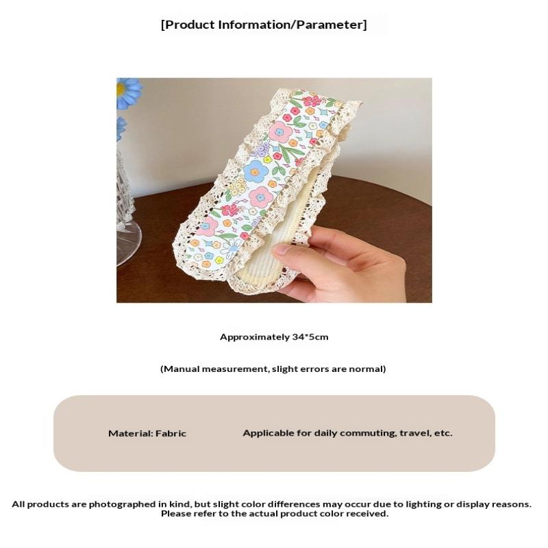 Sweet Floral Knit Headband with Magic Sticker and Bangs for Cute Summer Girls