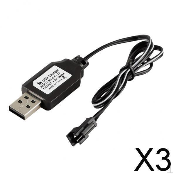 

3x Кабель для зарядки аккумулятора для RC-модели 4,8 В 250 мА USB Балансировочная быстрая зарядка