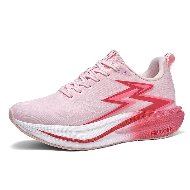 

Unisex Running Shoes for Men Women Lightweight Breathable Flat Mesh Sneakers Marathon Training Lace-up Jogging Shoes 36 рожевий