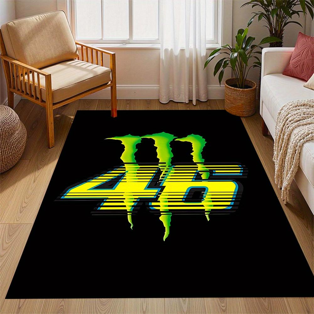 Monster Energy Drink Logo Premium Crystal Velvet Area Classic Design Nonslip Durable Polyester Area Rug For Bedroom Playroom Living Room Or Office