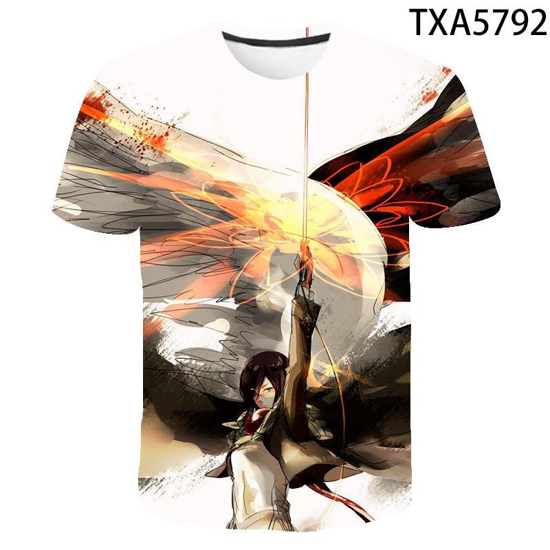 Attack on Titan 3D Digital Print T-Shirt for Men Boys, Anime Graphic Tee, Breathable Polyester Short Sleeve, Casual Streetwear Tops