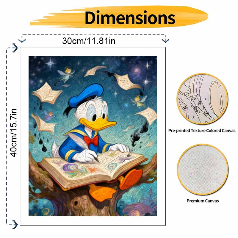 Disney Donald Duck Fantasy Book Digital Oil Painting Art Kit Handmade Coloring Painting Home Decor