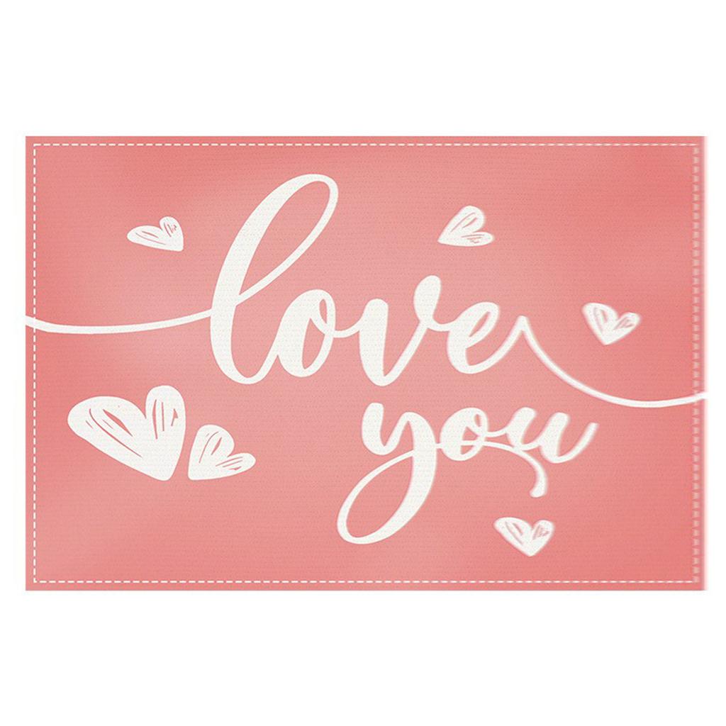 Neue Valentinstag Auto Essmatte Festival Party Tischdekoration Isolationsmatte Leinen Bedruckte Tischmatte Tassenmatte 1 Stück