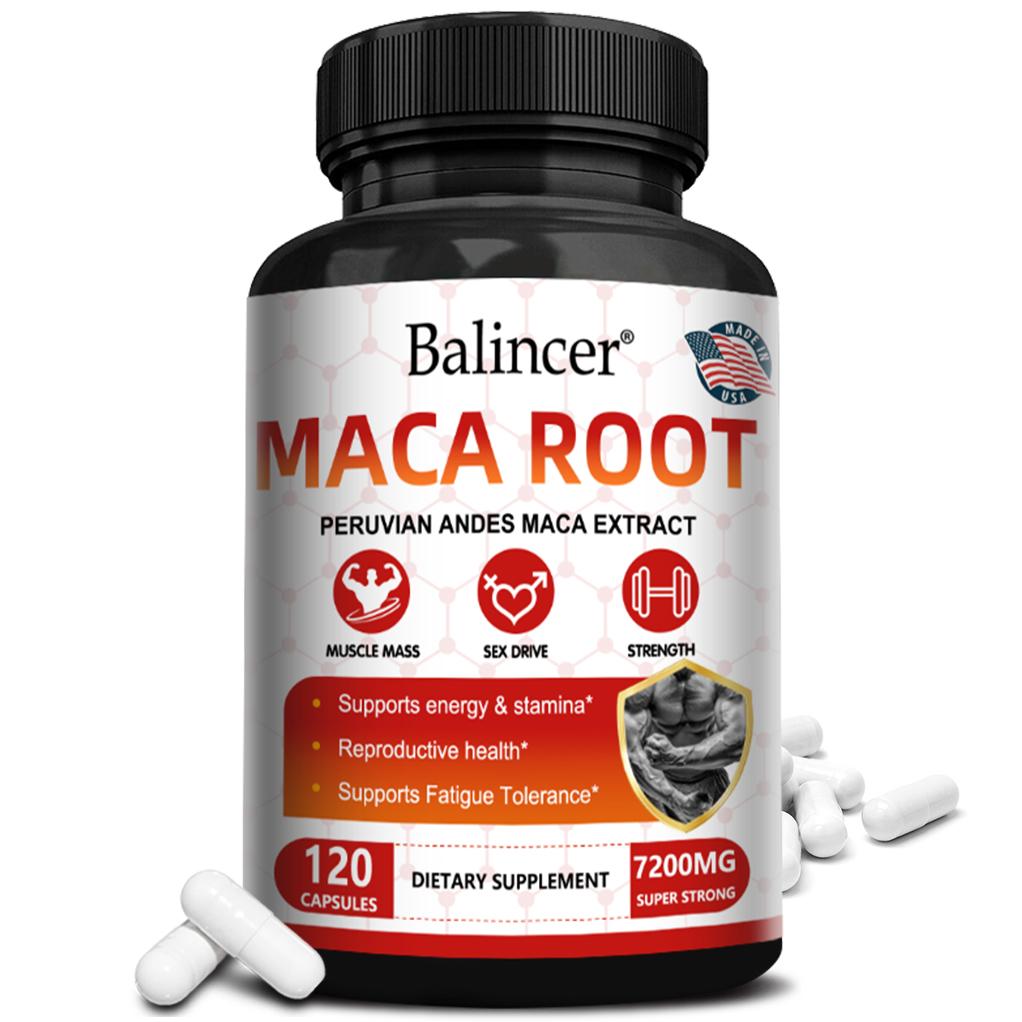 Maca Root 600 Mg Dietary Supplement, With Tongkat Ali Powder, Black Pepper Powder 120 Capsules