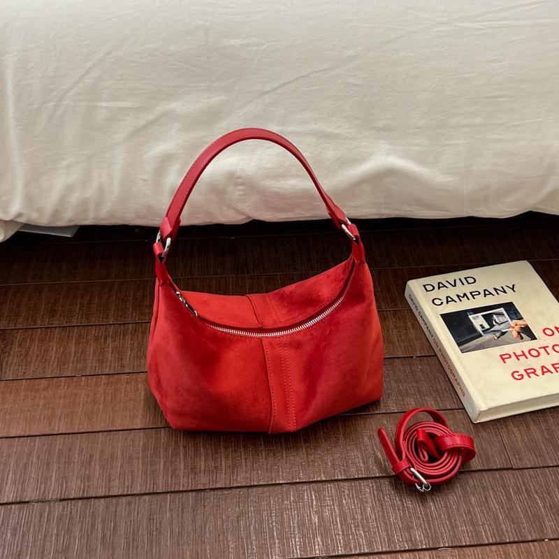 Suede Velvet Women's Large Capacity Crossbody Tote Bag - Winter Solid Color Casual Handbag