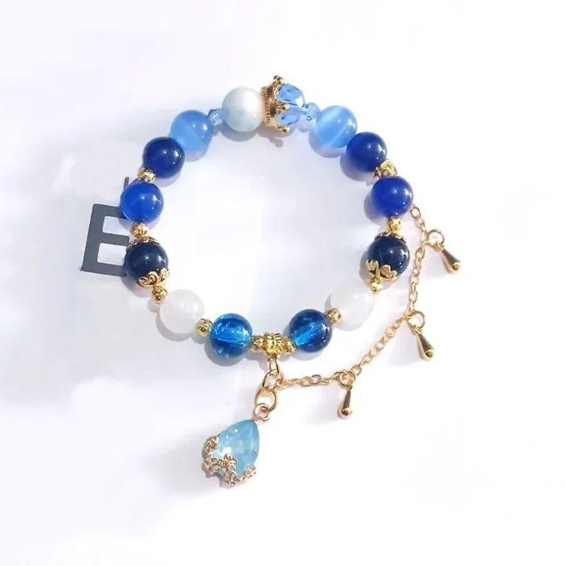 Anime Game Genshin Impact Furina De Fontaine Cosplay Bracelet Focalors Unisex Beads Chain Pendant Bracelets Jewelry Accessories