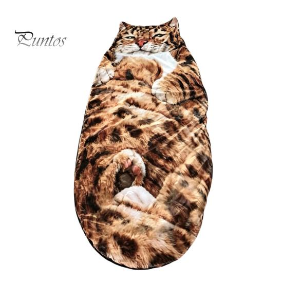 Plush Sleeping Sack Cat Envelope Bag, Winter Slumber Bag for Men Women, Lightweight Animal Nap Mat Home Travel Traveling
