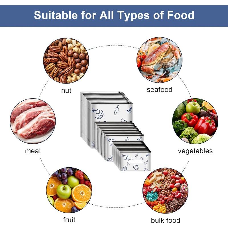 10Pcs/Bag Kitchen Aluminum Foil Fresh-keeping Bag Zipper Lock Bag Sealable Frozen Sealed Packaging Food Packaging Bag