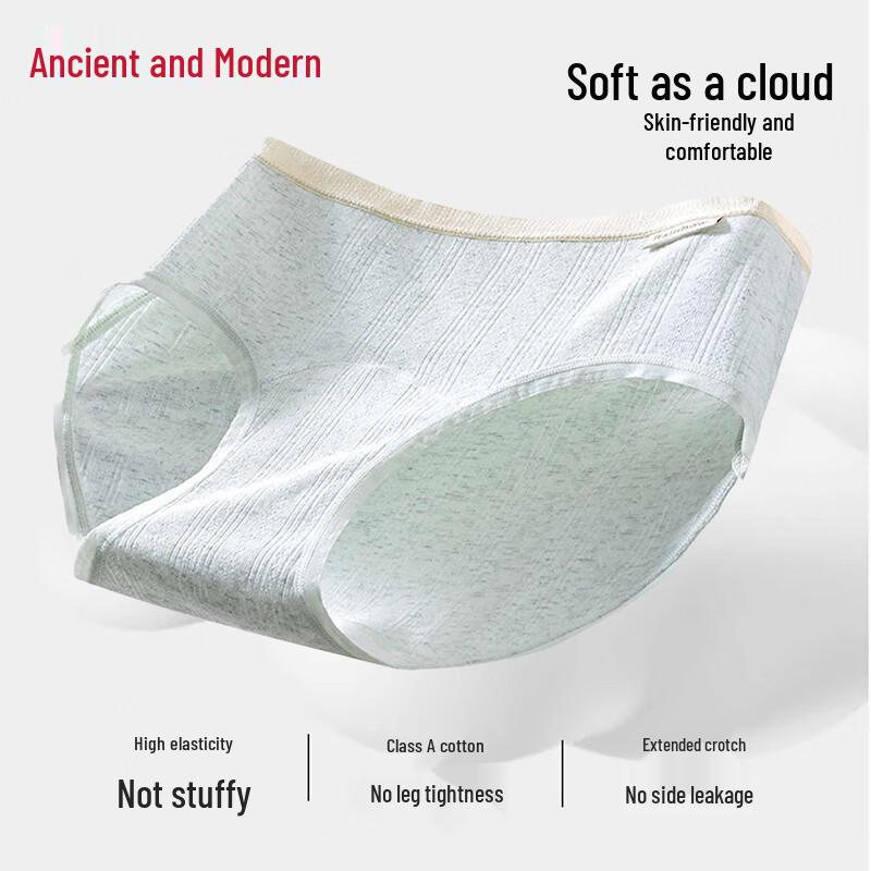 GUJIN Women's A-Class 100% Cotton Antibacterial Briefs (3-Pack)