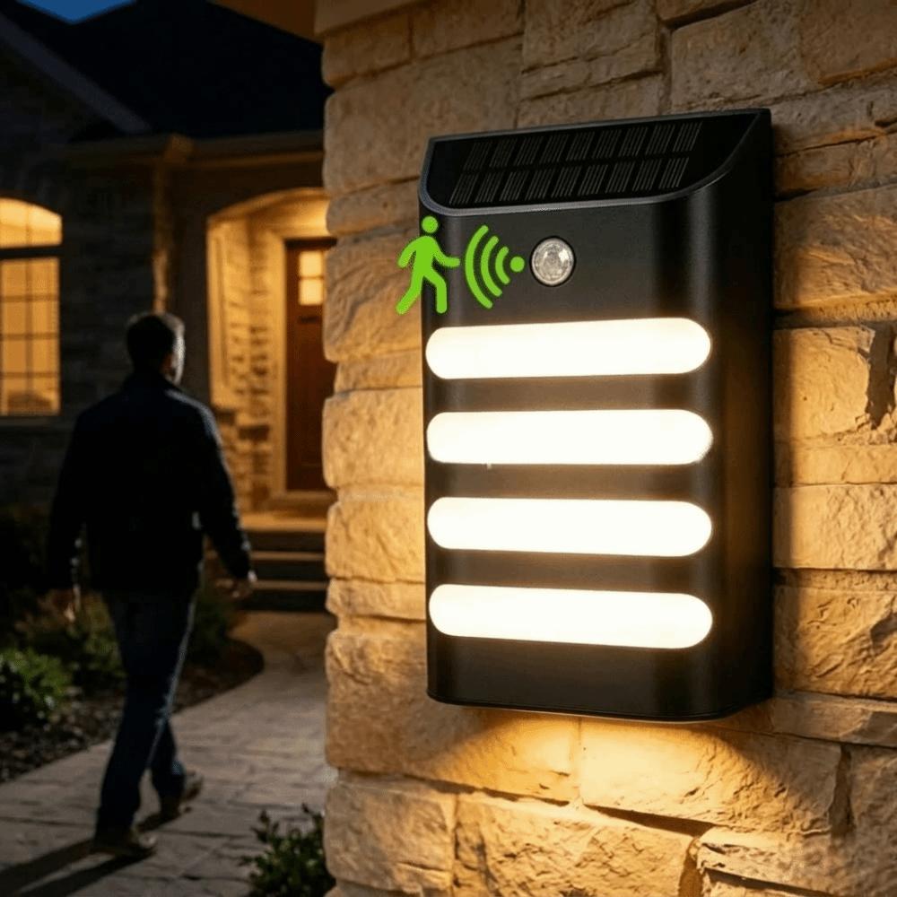 Premium Stainless Steel Solar Wall Lamp Rust Resistance Solar Energy Motion Sensor Outdoor Light Wireless Sturdiness