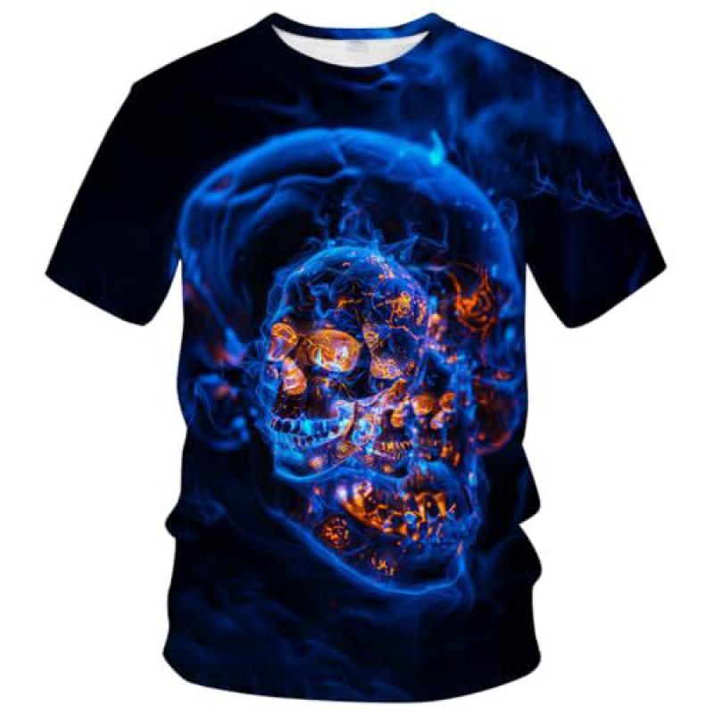 Mens 3D Printed Graphic Tee Streetwear Casual Short Sleeve Crew Neck T-Shirt Youth Fashion