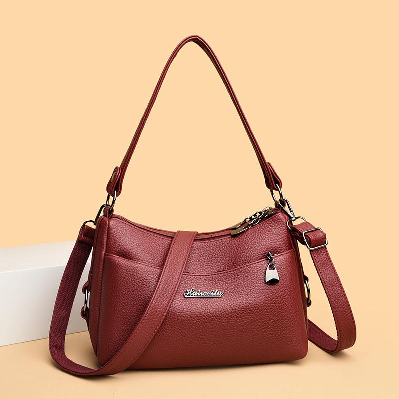 PU Umhängetasche Damen Achseltasche Tasche für Mütter mittleren Alters Umhängetasche