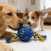 Dog Ball Chew Toy Teeth Cleaning Toy Interactive Rope Knot Tug-of-War Toy for Small to Large Dogs Fetch Training