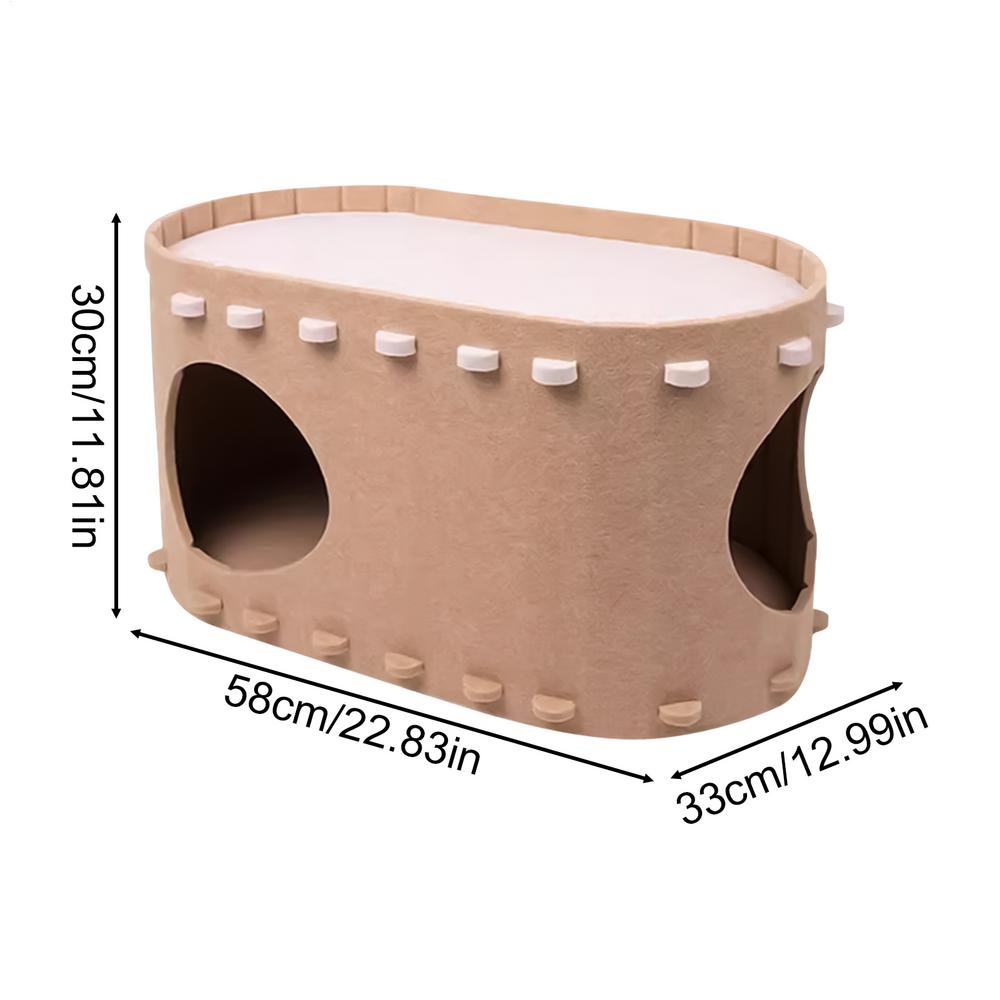 Cat Bed House Felt Foldable Comfortable Pet Supplies Kitten Bed Cave Indoor Pet House For Inside Outdoor Winter Home Small