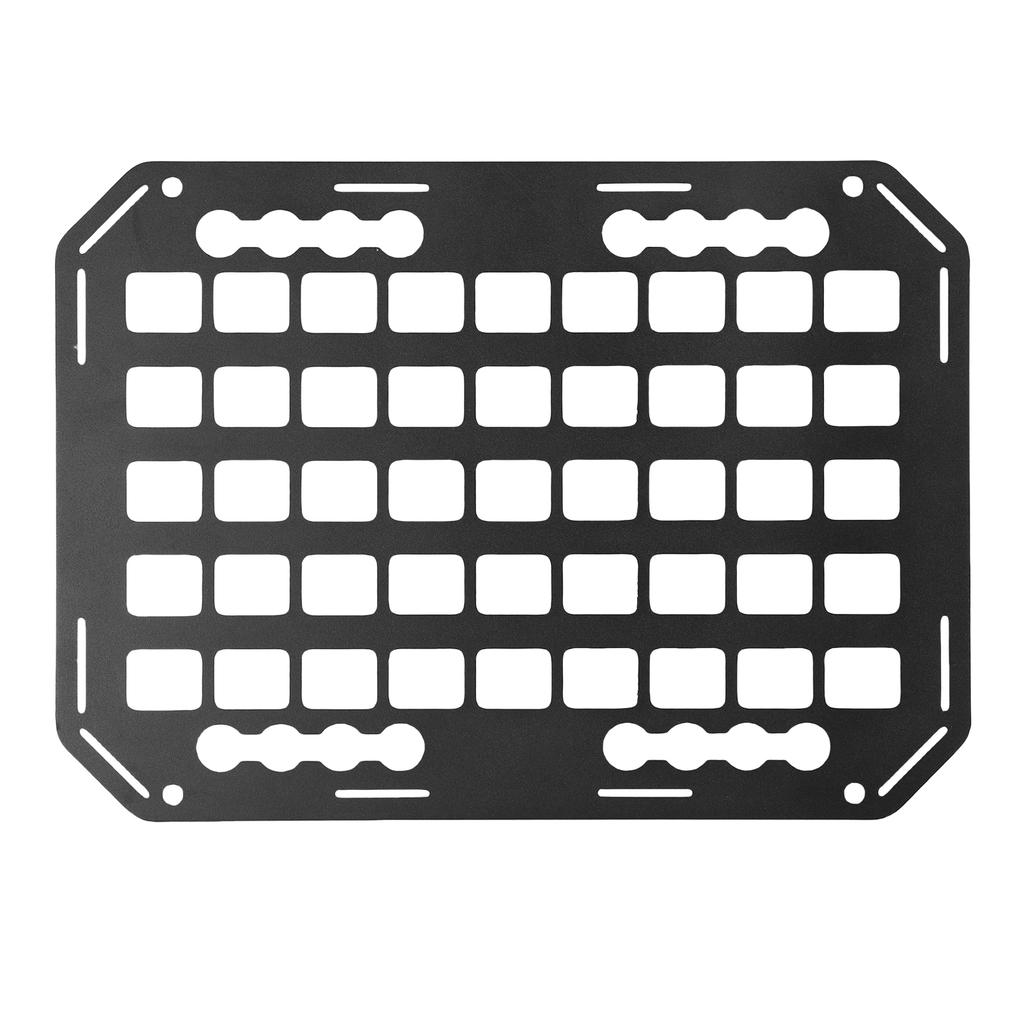 Truck Bed Molle Panel Rack 11x15.3x0.1in Aluminum L Track Cargo Storage Organizer for Cars SUVs Pickup RVs