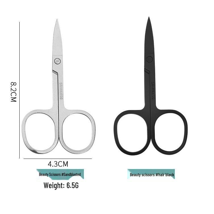 Piccole forbici da bellezza: Arrotondato per il Naso e Appuntito per le Sopracciglia e Nastro per Doppia Palpebra