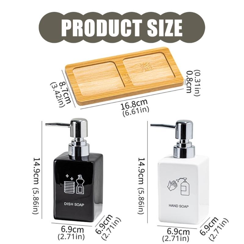 Reusable Press Type Liquid Dispenser Bottle Ceramic NonMetallic Portable Design for Shampoo Soap Lotion Friendly Home Use