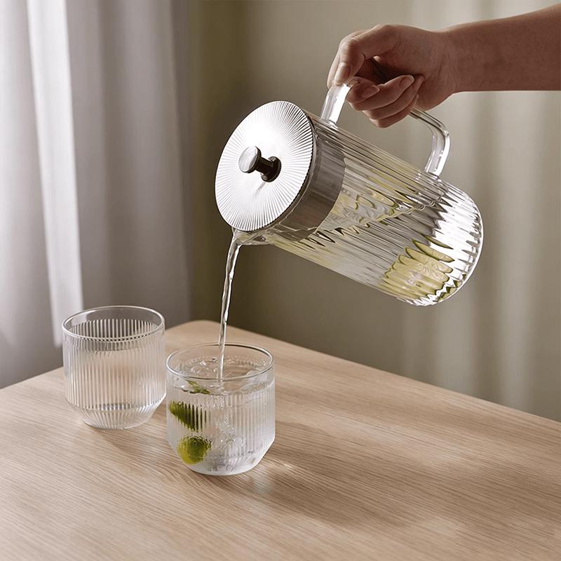Haofeng 304 Stainless Steel Cold Kettle and Glass Tea Set