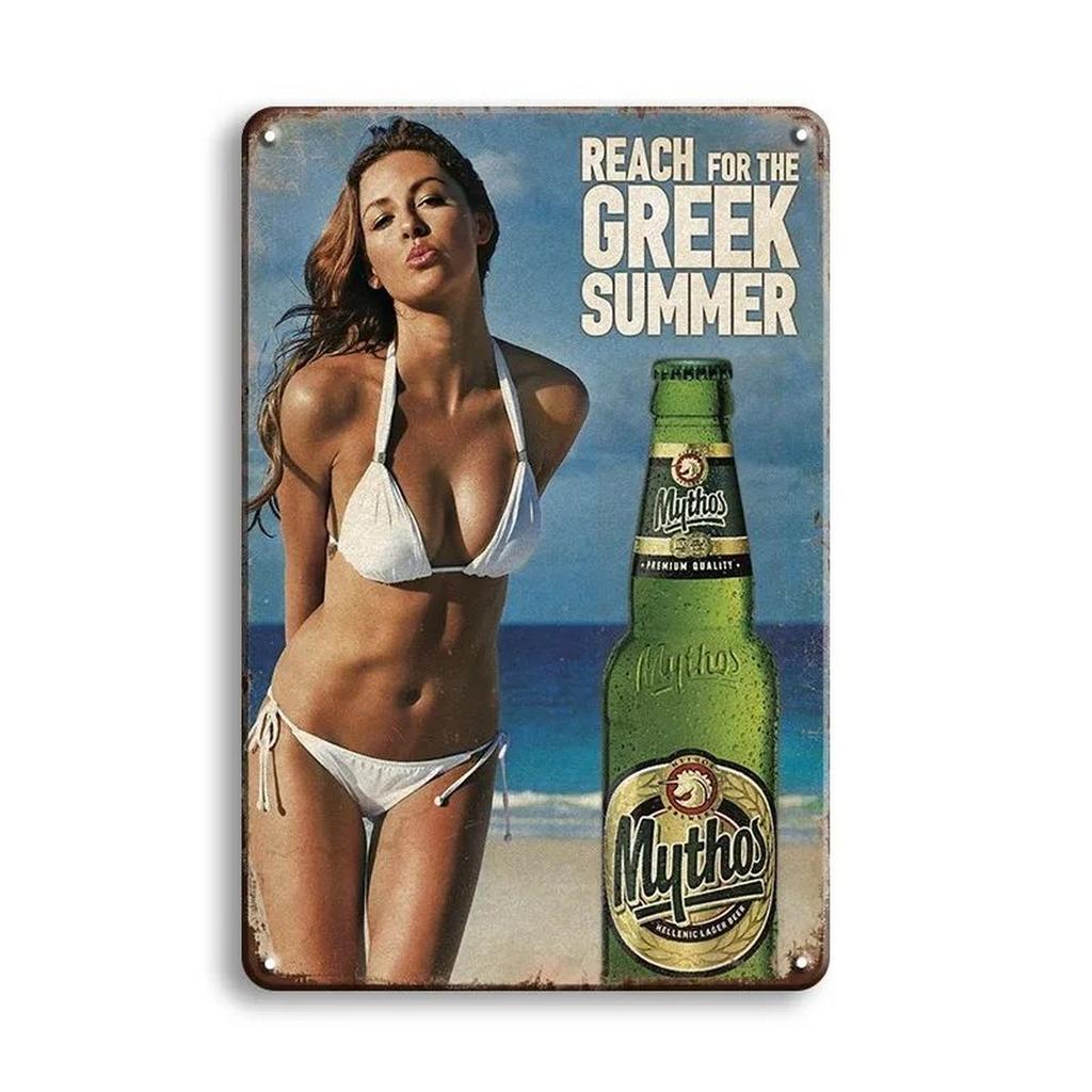 Metal Tin Signs Pinup Girl Beers Wall Decoration Plaque Vintage Art Poster Iron Painting for Man Cave Home Cafe Garden Club Bar