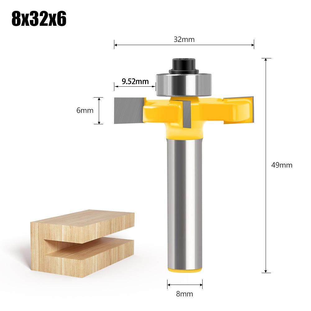 

4-лезвийный шариковый Т-нож 8 рукоятка Деревообрабатывающая фреза Пазовая фреза Фреза для выемок Сплавная режущая головка Фреза для триммера 4 blade ball T knife 8 * 32 * 6