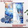 2D Flat Printing 2pcs Curtains Blue Lotus Fairy Dreamscape Digital Printed Polyester Drapes Seasonal Party & Holiday Decor