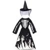 Girls Glow In The Dark Skeleton Ghosty Witch Costume Cosplay Halloween Costume Ghostly Skeleton Dress Witch Hat Gift