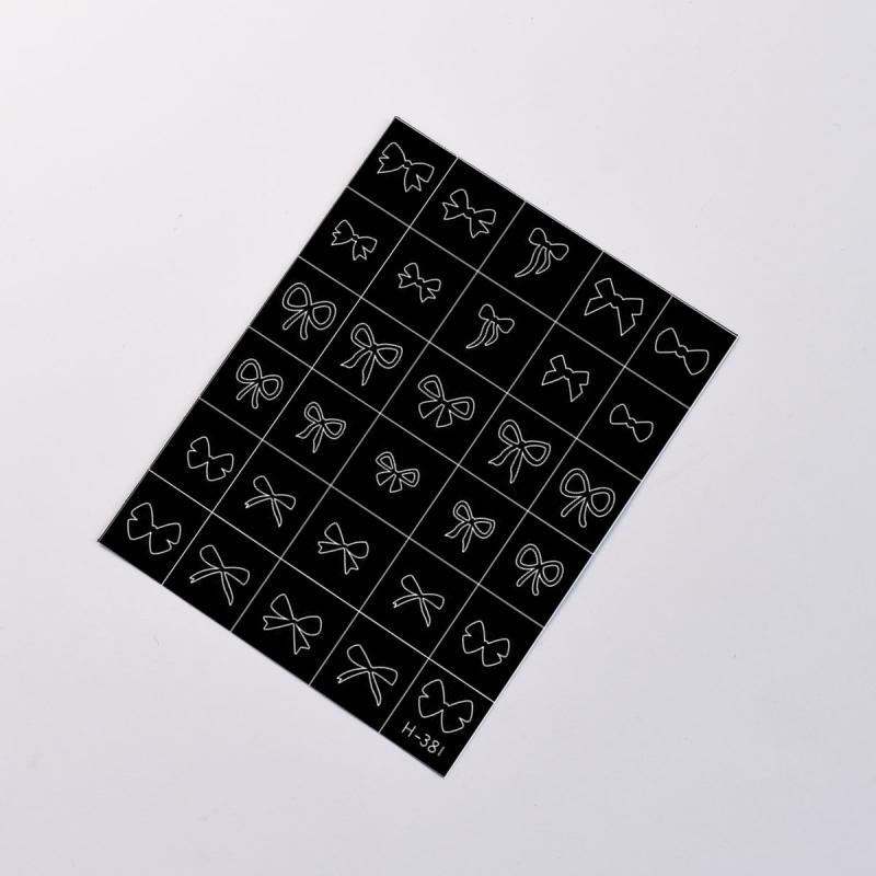 Hallow Butterfly Bow Knot Nail Art Sticker Self Adhesive Sticker Manicure Salon Supply French Smudge Template Auxiliary Sticker