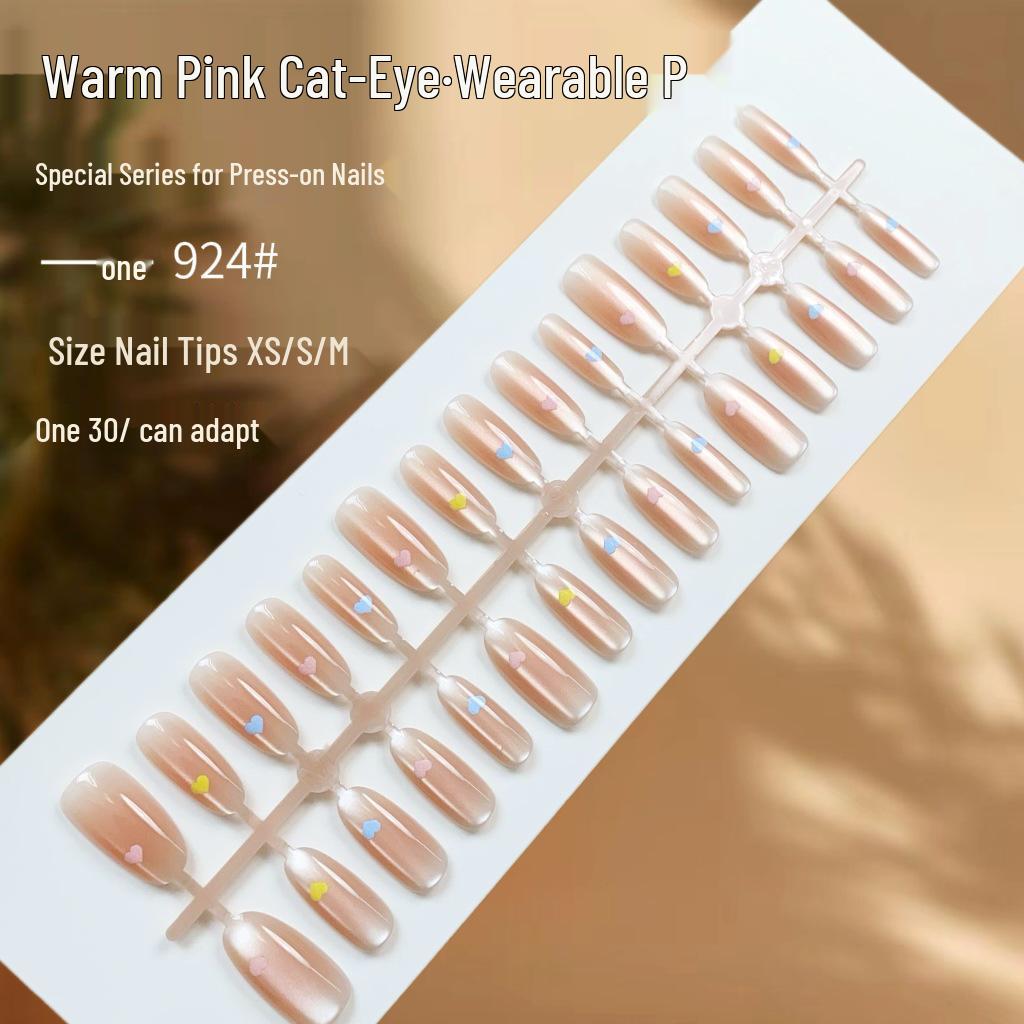 

Spring Heart Cat Eye Nail Art - Versatile Wearable Faux Nails