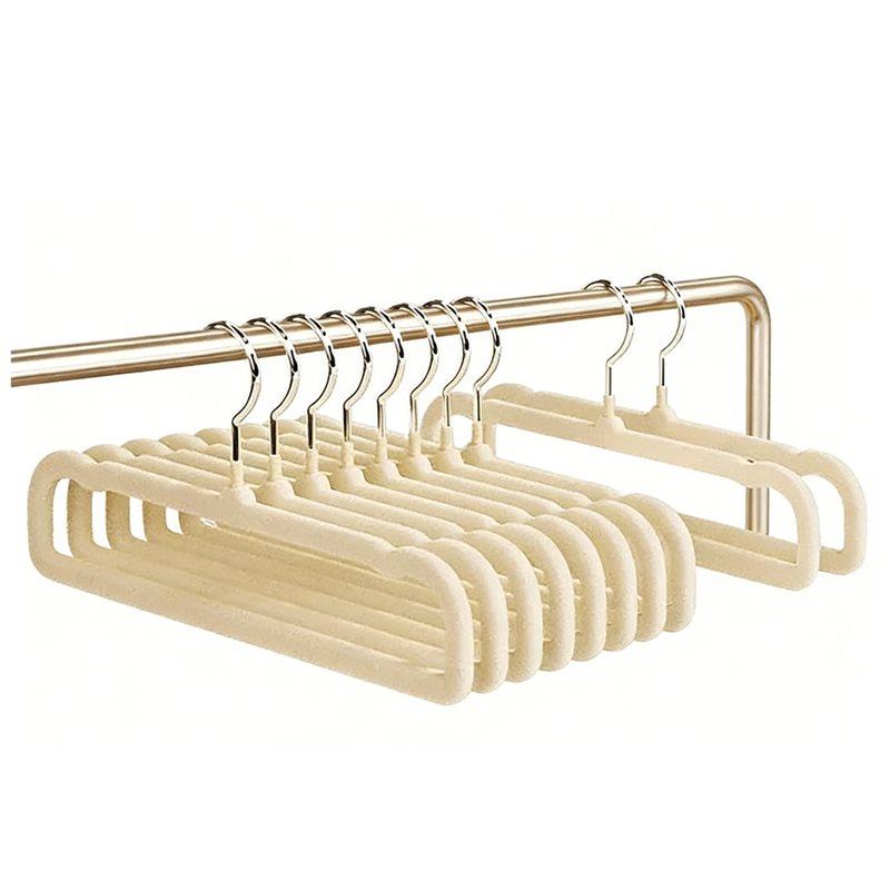 

Fresh Plastic Beige Trouser And Clothes Hanger Multifunctional Space-Saving Pants Hanger For Efficient Cloth Drying