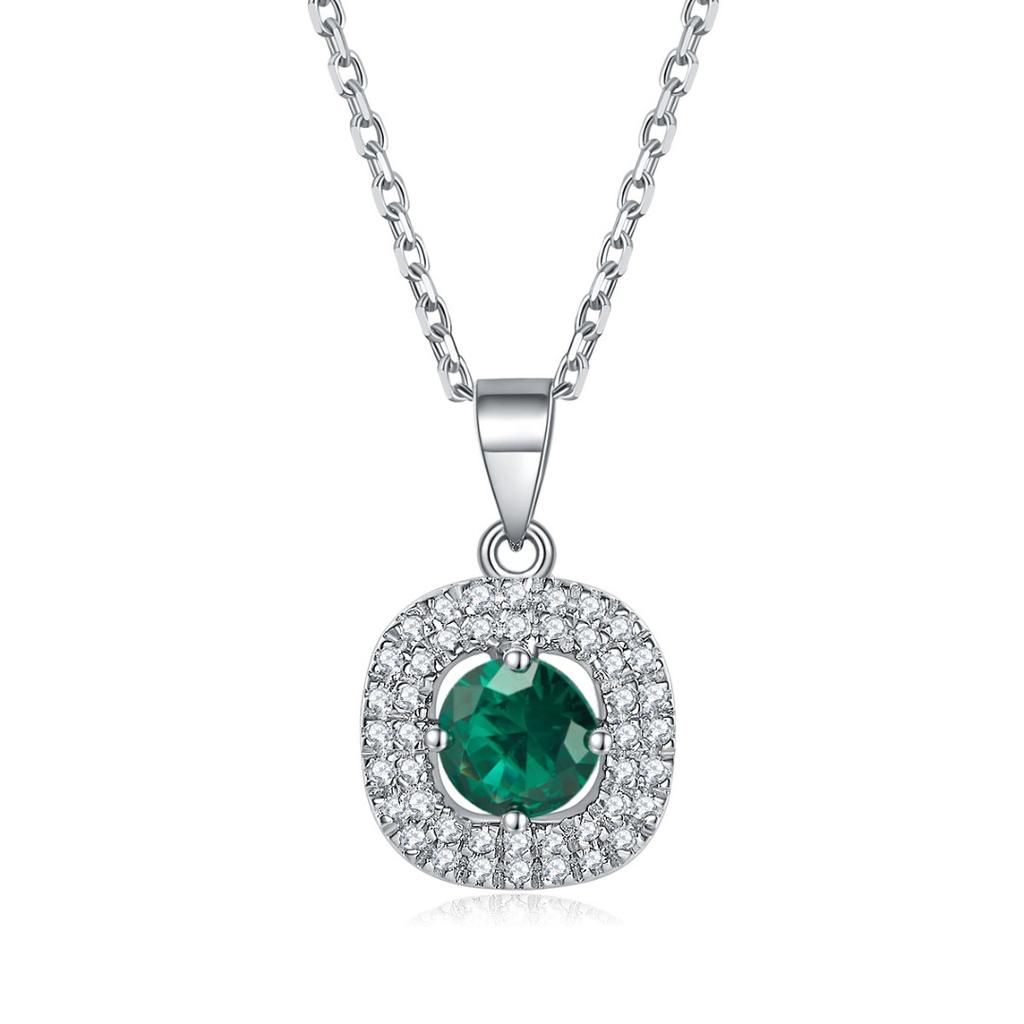 European and American jewelry set s925 sterling silver ring stud earrings necklace women's set emerald jewelry spot wholesale