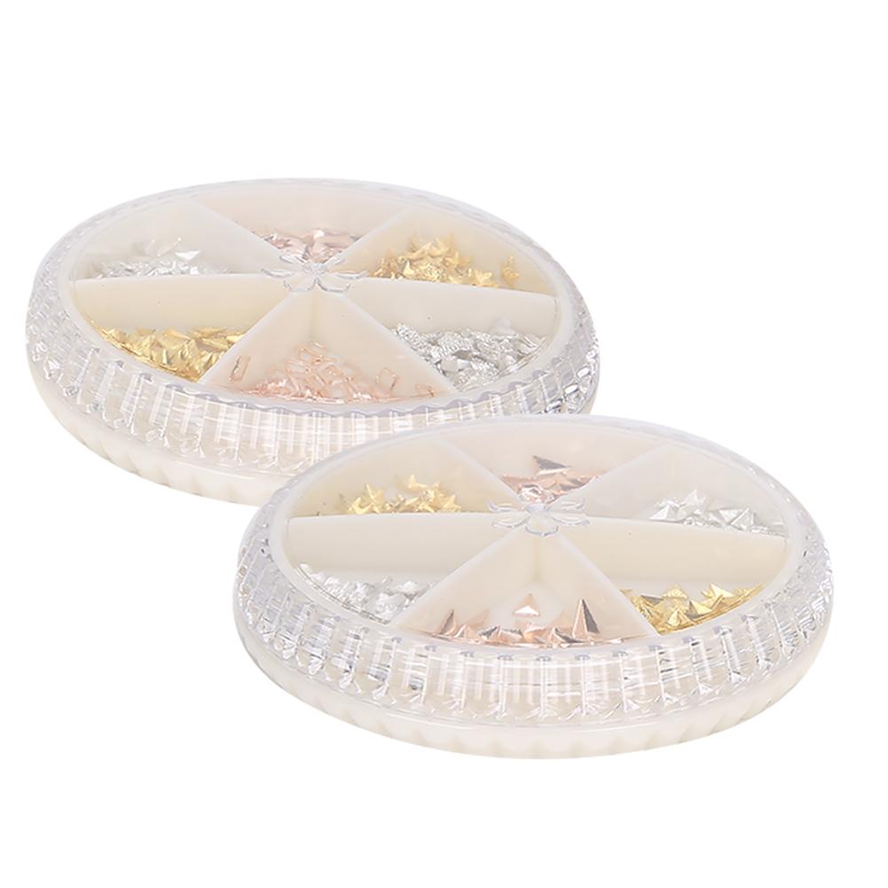 

2 Box Metal Shiny Nail Ornaments Stylish Nail Art Decoration DIY Manicure Tool Accessory