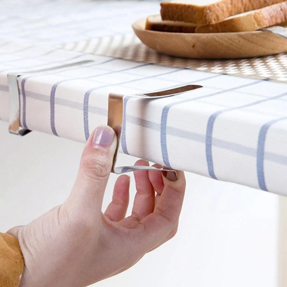 50Pcs Stainless Steel Anti-Slip Tablecloth Clamp Non-slip Securing Holder Wedding Camping Promenade Table Cloth Cover Fix Clip