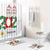 Christmas Toilet Seat Shower Curtain Four-Piece Printed Floor Mat Set Bathroom Floor Mat Bedroom Absorbent Door Mat Carpet