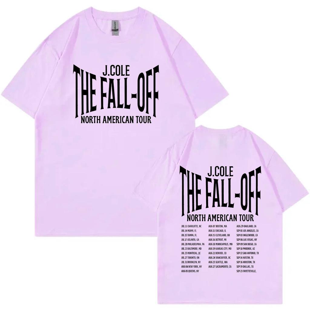 Rapper J Cole The Fall Off Tour 2026 Print T Shirt Harajuku Hip Hop Short Sleeve Tshirt Men Women Casual Fashion Loose Tshirts
