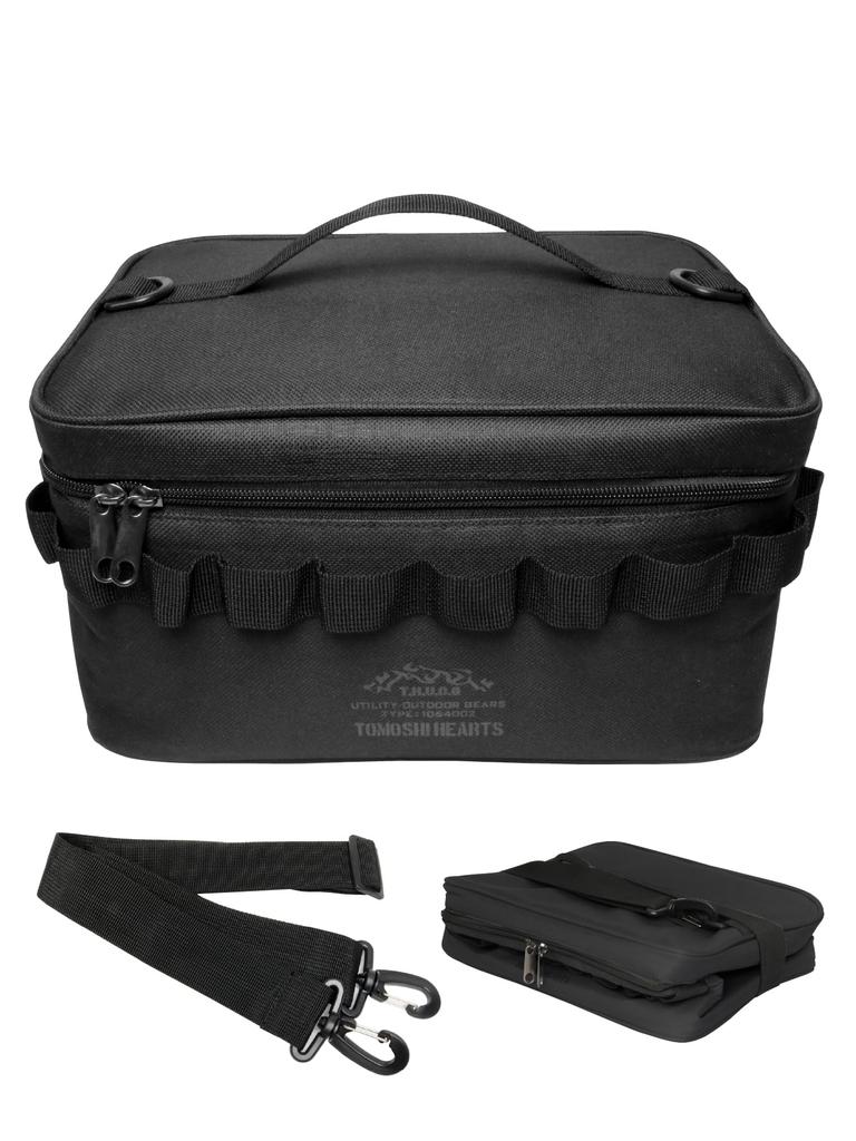 TOMOSHI HEARTS Small Soft Cooler Multi Gear Box 10L Lightweight 445g Foldable 5cm Mini Cooler Box Cold Box Soft Container Tool Box Camping Outdoor