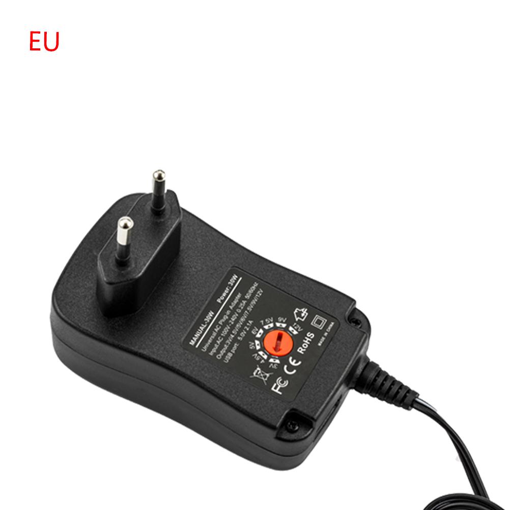3-12V Adjustable Power Adapter 30W DC Plug-in Charger w// USB Port