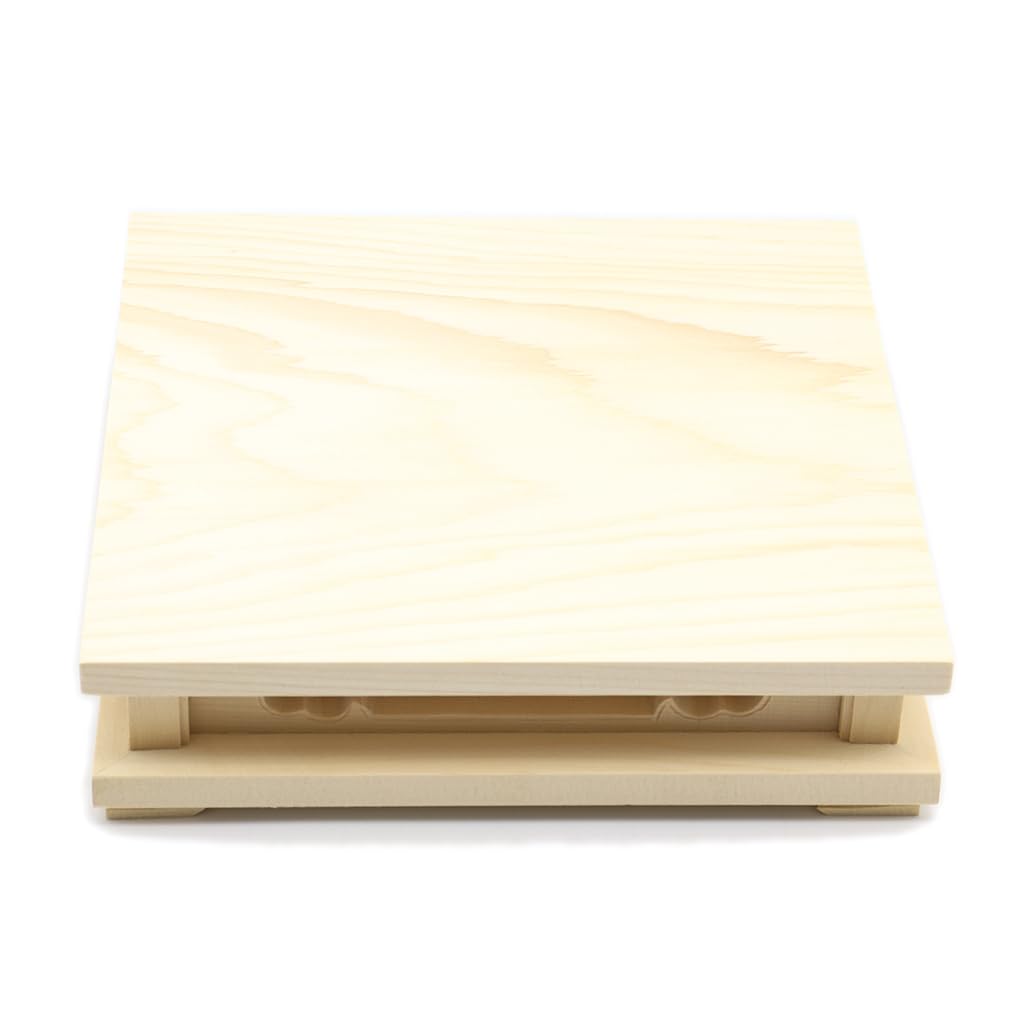 Kurita's Special Buddhist Statue [Wood Carving Buddhist Altar] Square Base (Low) Large (W20cm, D20cm, H5cm) Made of Cypress Wood, Low Base, 1939