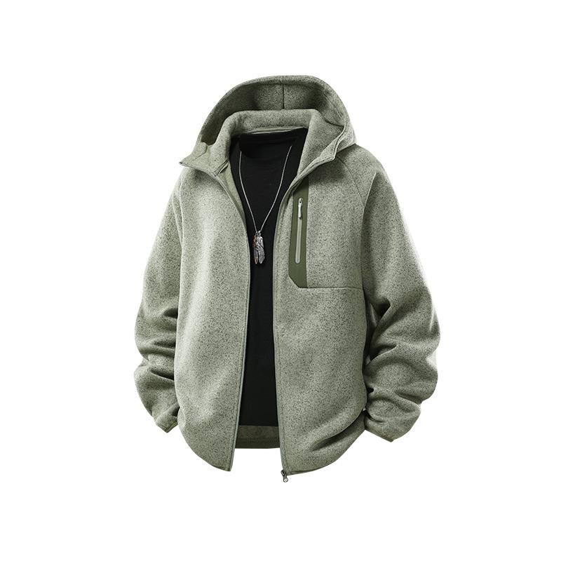 Men's Warm Casual Hooded Sweatshirt Trendy Fashionable Thick-Fleece-Lined Jacket—Versatile and Minimalist Sportswear